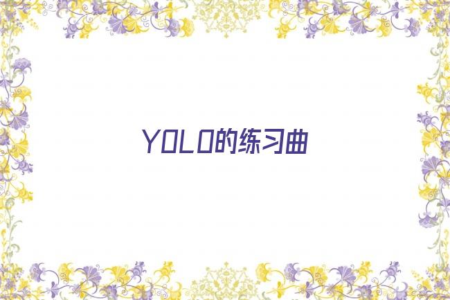 YOLO的练习曲剧照